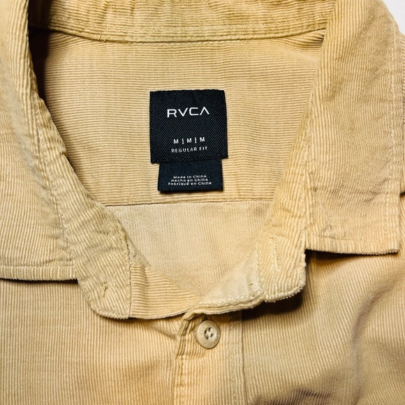 RVCA Corduroy Button Up Long Sleeve Skate Surf Unisex M - Picture 3 of 3